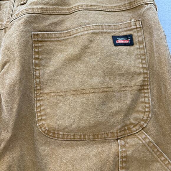 Dickies Work Pants Men's 38x32 Tan Duck Carpenter Straight Leg Work Gear - Picture 4 of 13